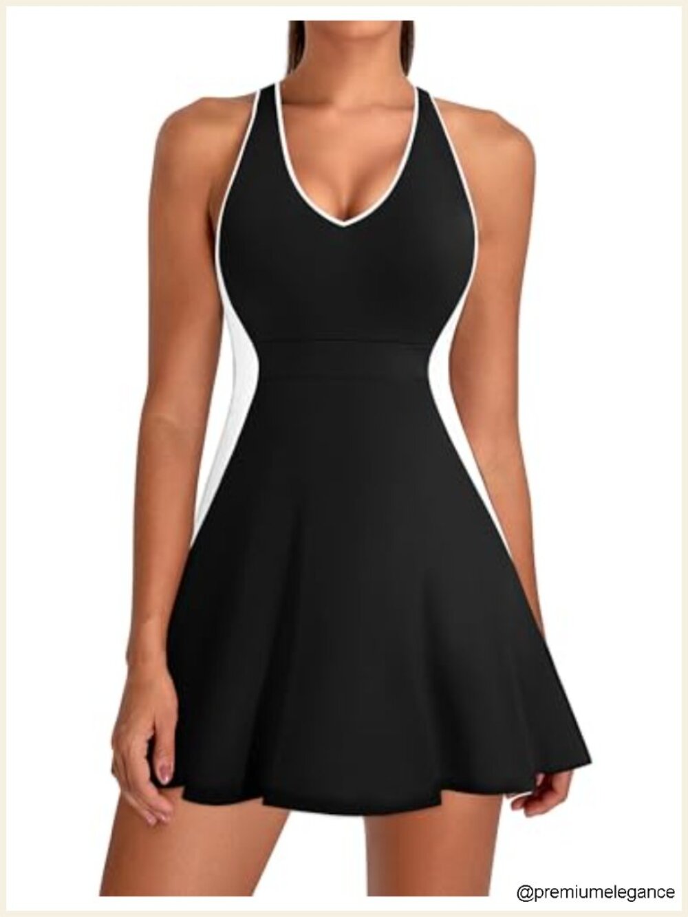 Racerback Athletic Tennis Dress with Shorts Quick Dry Built-in Bra